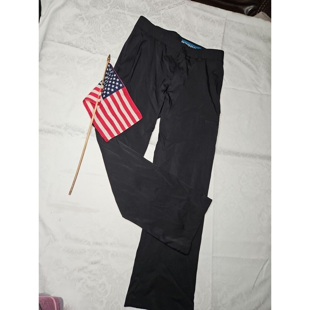 Roundtree & Yorke PERFORMANCE Golf Pants 32x30 Black Flat‎ Front Casual